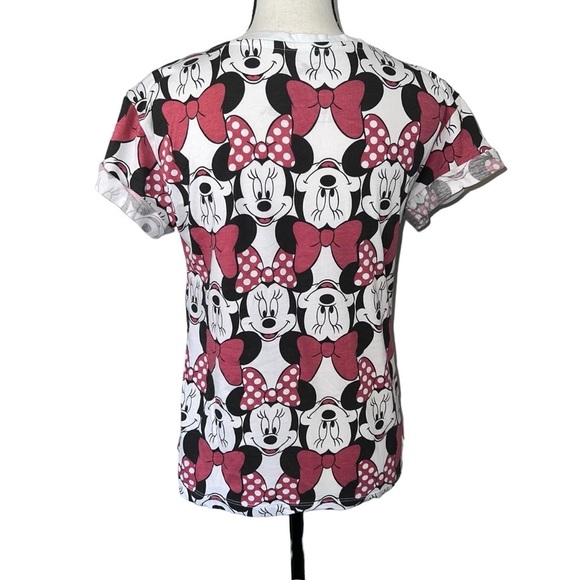 Minnie Mouse Disney Red Black Short Sleeve T Shirt - Picture 4 of 7